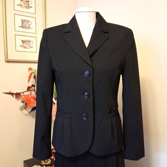 Preowned FRANK WALDER Women's High Quality Lined Black Blazer Jacket Size 38 - Picture 3 of 12